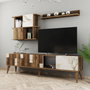 Hanah Home Mueble de TV Madrid - Blanco y nogal